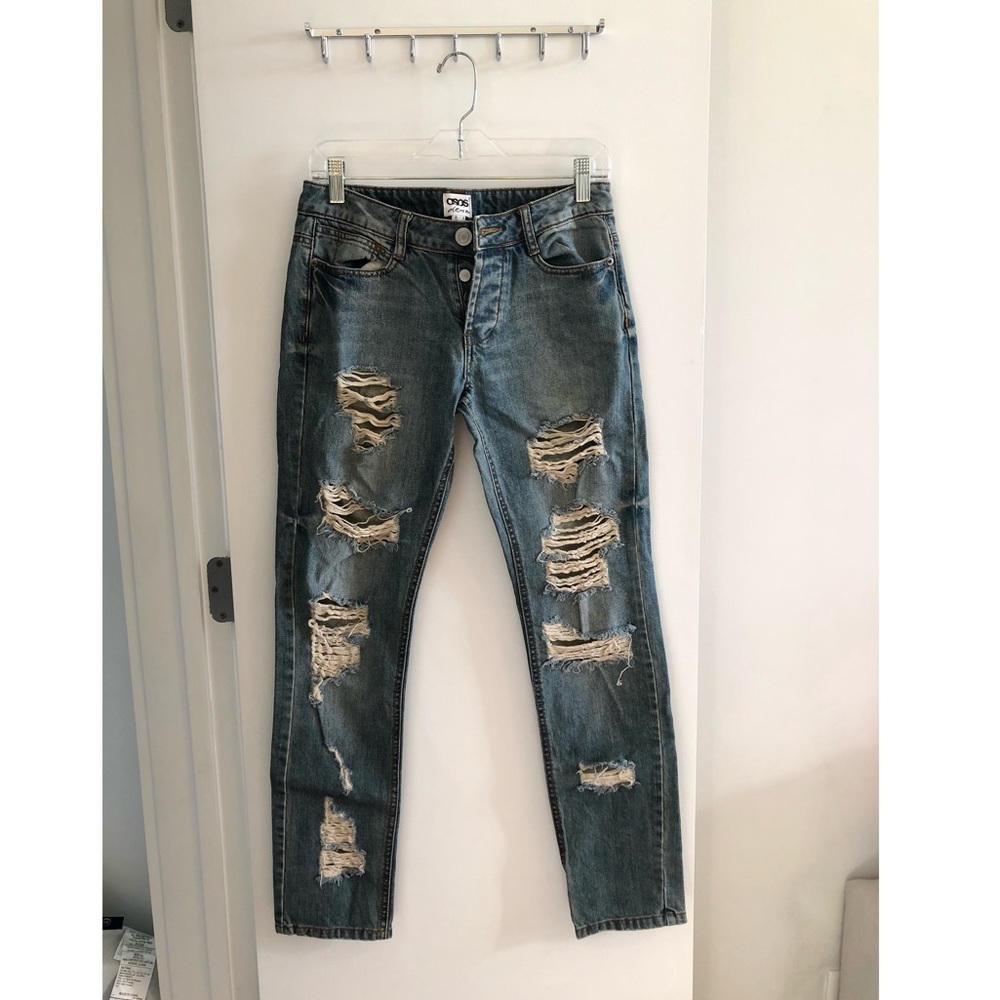 ASOS Ripped Denim Boyfriend Jeans